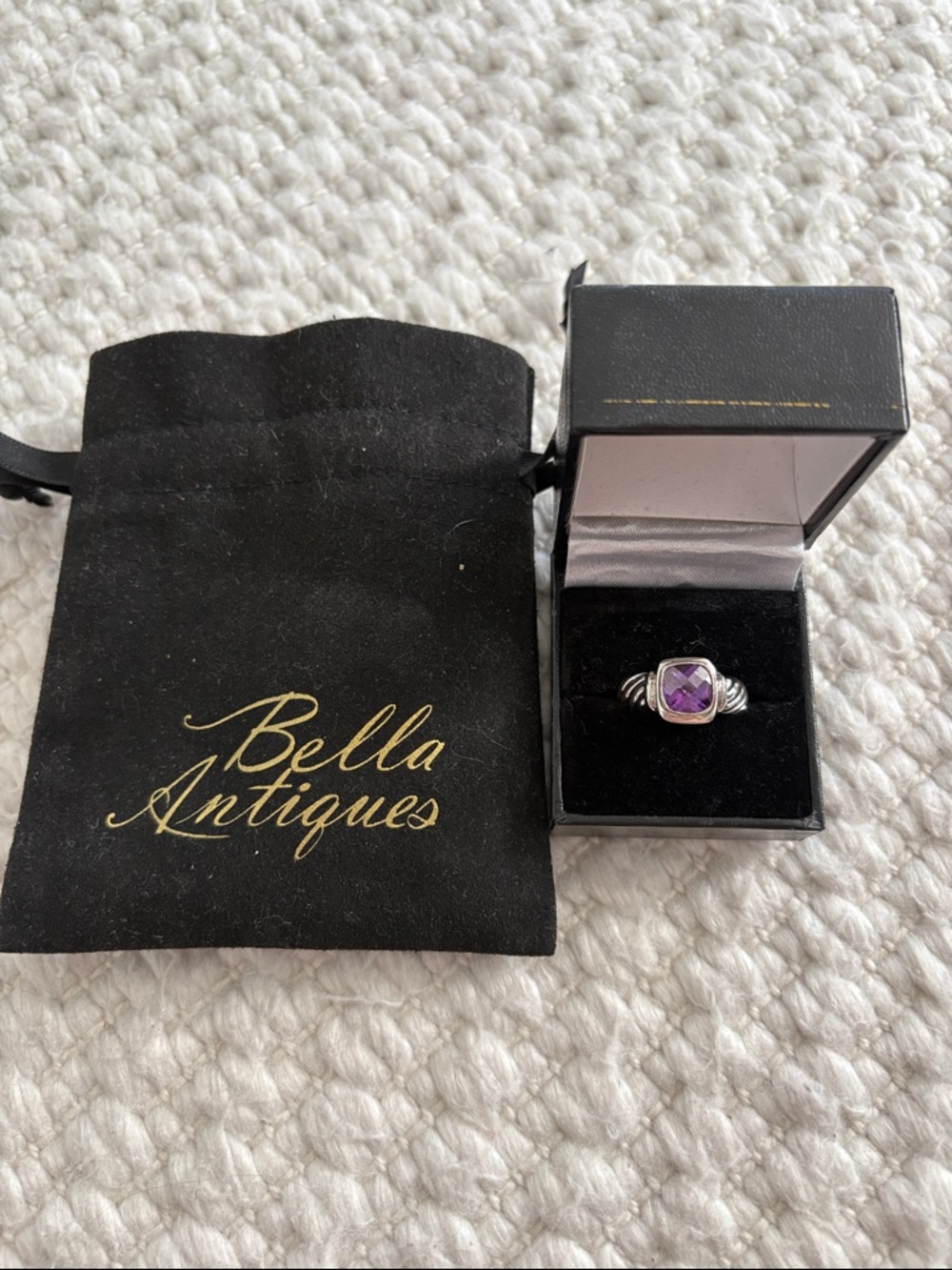 Bella Antiques Purple Gemstone Silver Ring 6.5-7